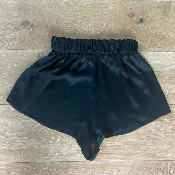 Natalie Rolt Lola Silk Boxer Shorts in Black - Picture 2 of 7